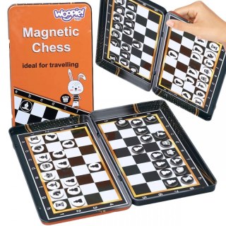 WOOPIE IQ Gra Szachy Warcaby Magnetyczne 2w1 Podróżna Kieszonkowa 5 sztuk