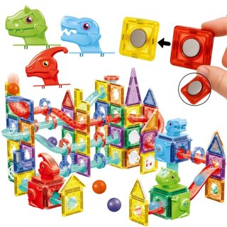 Klocki Magnetyczne Konstrukcyjne 3D Zestaw Edukacyjny Tor Kulkowy 170el.