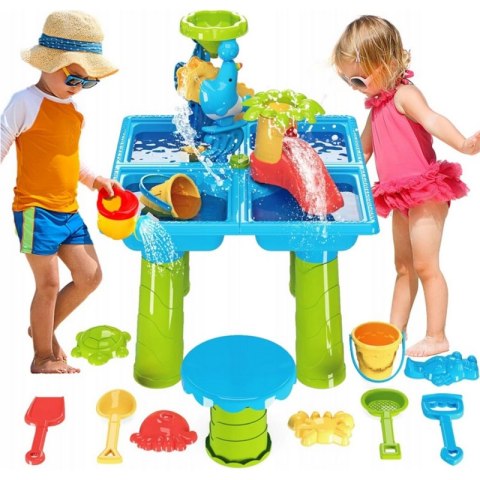 WOOPIE Stolik Wodny 2w1 Piaskownica z Krzesełkiem XL Aquapark 4-Baseny 13 akc. WOOPIE Stolik Wodny 2w1 Piaskownica z Krzesełkiem XL Aquapark 4-Baseny 13 akc.