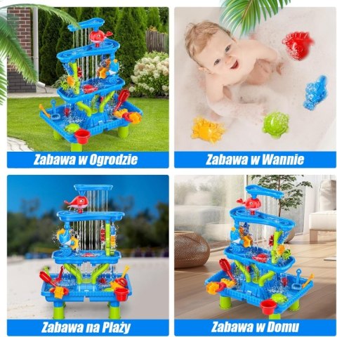 WOOPIE Stolik Wodny 4w1 Piaskownica Wodospad XL 4-Poziomowy Delfin WOOPIE Stolik Wodny 4w1 Piaskownica Wodospad XL 4-Poziomowy Delfin