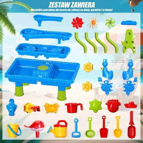 WOOPIE Stolik Wodny 4w1 Piaskownica Wodospad XL 4-Poziomowy Delfin WOOPIE Stolik Wodny 4w1 Piaskownica Wodospad XL 4-Poziomowy Delfin