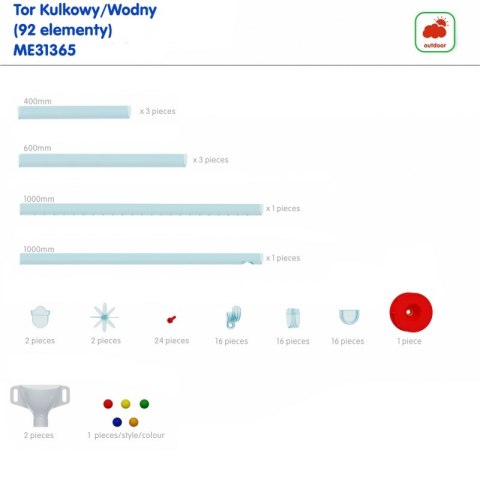 Tablica kreatywna STEM Outdoor + Tor Wodny/ Kulkowy do szkoły przedszkola MASTERKIDZ