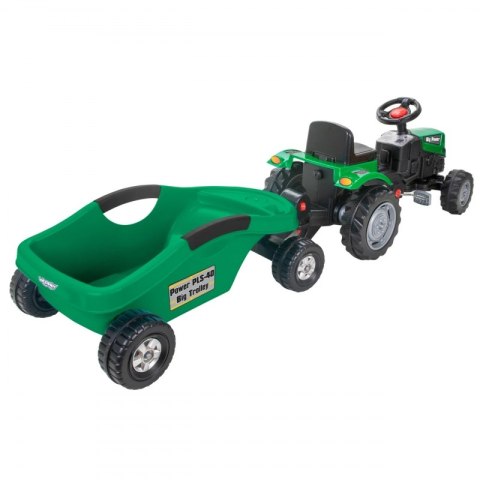 Traktor dla dzieci na Pedały Big PowerTrac z Przyczepą XXL WOOPIE