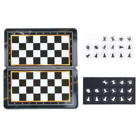 WOOPIE IQ Gra Szachy Warcaby Magnetyczne 2w1 Podróżna Kieszonkowa 10 sztuk