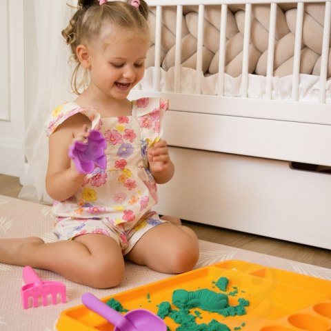 WOOPIE Piasek Kinetyczny 1,2 kg Zestaw XL ZOO Stolik z Foremkami