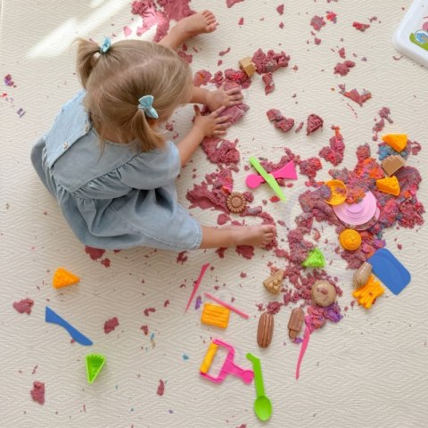 WOOPIE Piasek Kinetyczny 1,2 kg Zestaw Restauracja Stolik z Foremkami