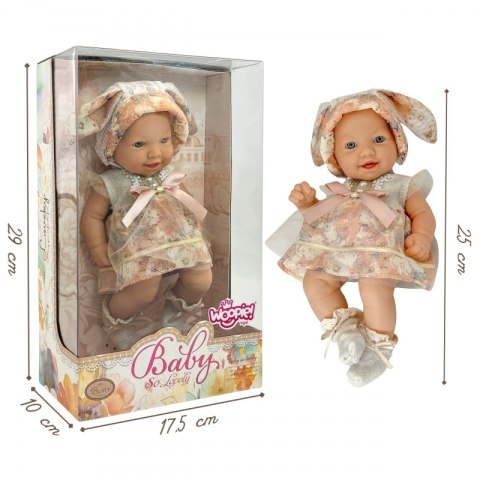 WOOPIE ROYAL Lalka Bobas 24 cm w Sukience i Czapeczce Króliczka