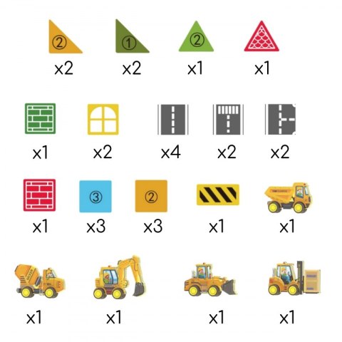 Woopie Zestaw Klocków Magnetycznych z Pojazdami Budowlanymi