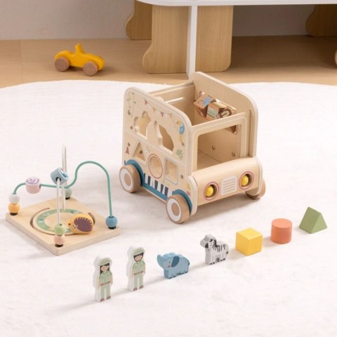 Drewniana Kostka Aktywności dla dzieci Samochód Terenowy Safari FSC