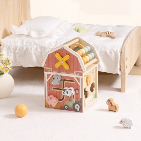 Drewniana Stodoła Aktywności dla dzieci Sorter Liczydło Montessori TOOKY TOY
