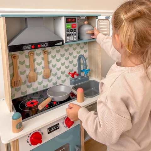 Duża Drewniana Kuchnia dla Dzieci 10 el. Mały Kucharz TOOKY TOY