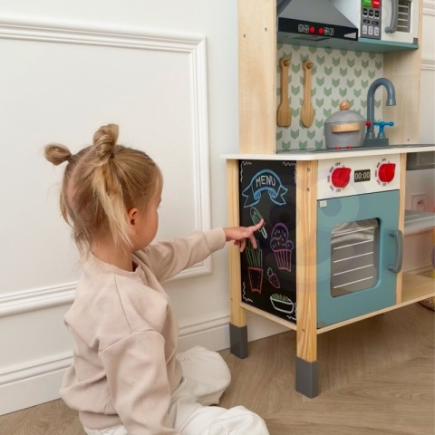 Duża Drewniana Kuchnia dla Dzieci 10 el. Mały Kucharz TOOKY TOY