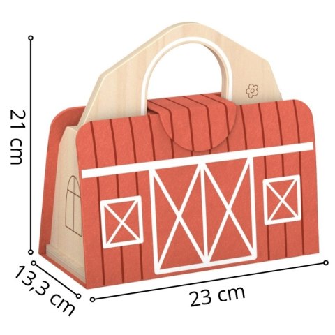 TOOKY TOY Drewniana Składana Farma w Walizce ze Zwierzątkami