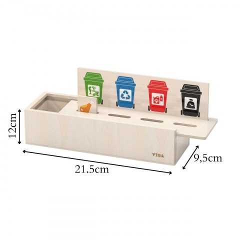 VIGA Układanka Gra edukacyjna drewniana do nauki sortowania śmieci Viga Toys
