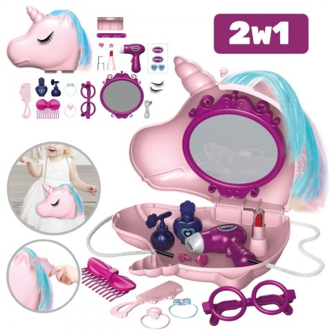 Biała DrewnianaToaletka kosmetyczka dla dziewczynki + Akcesoria Jak z Salonu Makijaż VIGA