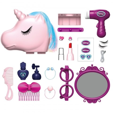 Biała DrewnianaToaletka kosmetyczka dla dziewczynki + Akcesoria Jak z Salonu Makijaż VIGA