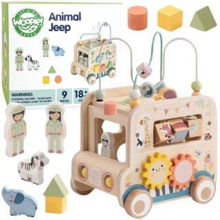 Drewniana Kostka Aktywności dla dzieci Samochód Terenowy Safari FSC