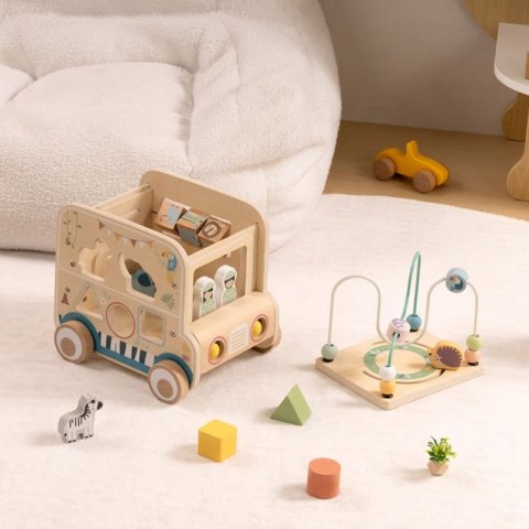 Drewniana Kostka Aktywności dla dzieci Samochód Terenowy Safari FSC