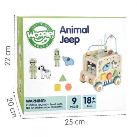 Drewniana Kostka Aktywności dla dzieci Samochód Terenowy Safari FSC