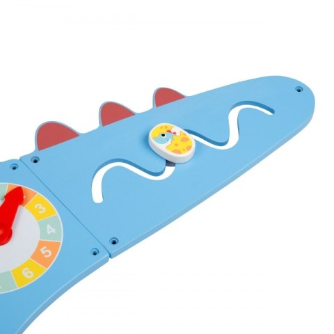 Drewniana Ścienna Tablica Manipulacyjna sensoryczna Dinozaur Montessori FSC WOOPIE GREEN