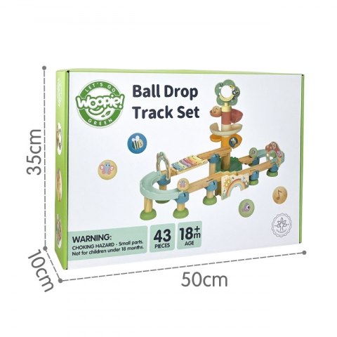 WOOPIE GREEN Drewniany Tor Kulkowy z Efektami Dźwiękowymi Cymbałki FSC