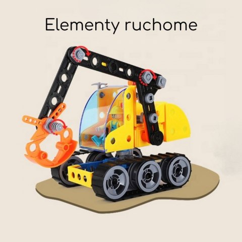 WOOPIE Klocki Konstrukcyjne Zbuduj Pojazdy Budowlane 8 Modeli STEAM