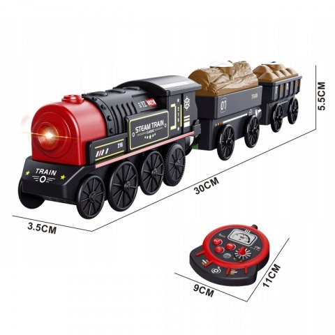 WOOPIE Lokomotywa Elektryczna Zdalnie Sterowana Kolejka Retro Wagony 4 el.