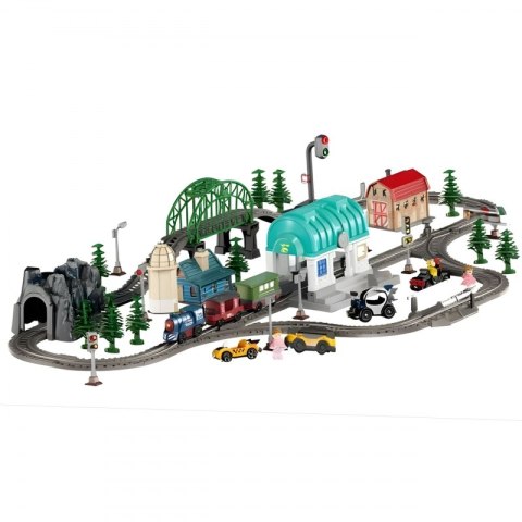 WOOPIE Pociąg Elektryczny Kolejka Tor XXL Ciuchcia Lokomotywa Zestaw Miasteczko 108 el.