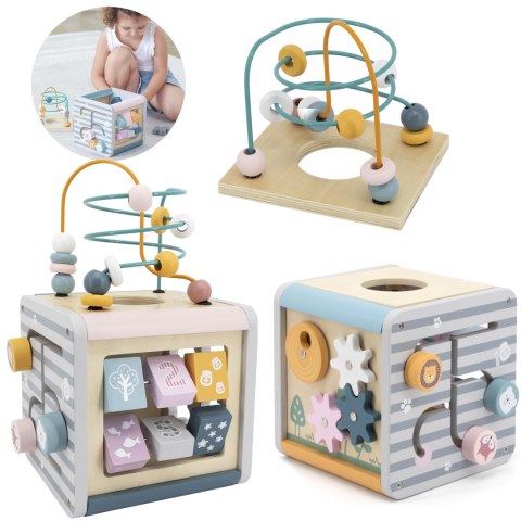 Interaktywna kostka dla Dzieci Activity Box Drewniane Edukacyjne Centrum Gier 5w1 Viga Toys