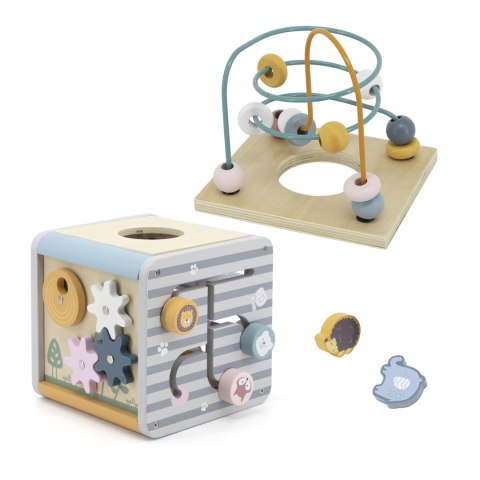 Interaktywna kostka dla Dzieci Activity Box Drewniane Edukacyjne Centrum Gier 5w1 Viga Toys