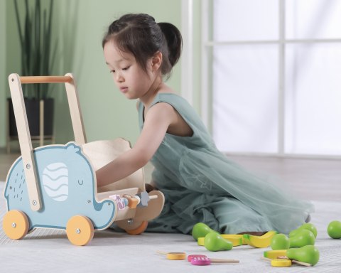 Drewniany Chodzik Wózek dla Lalek Klocków 2w1 Viga