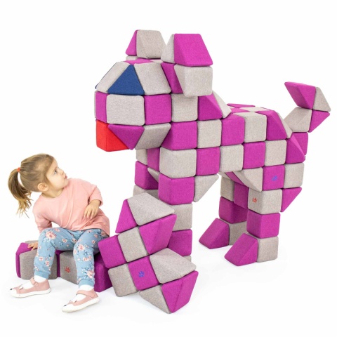 Edukacyjne Klocki Magnetyczne dla Dzieci JollyHeap 150 szt. 2 kształty Terapia Zabawa Sensoryka Ćwiczenia