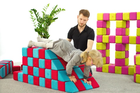 Edukacyjne Klocki Magnetyczne dla Dzieci JollyHeap 150 szt. 2 kształty Terapia Zabawa Sensoryka Ćwiczenia