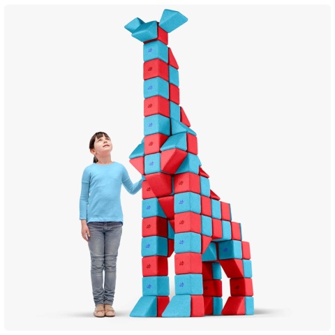 Edukacyjne Klocki Magnetyczne dla Dzieci JollyHeap 150 szt. 2 kształty Terapia Zabawa Sensoryka Ćwiczenia