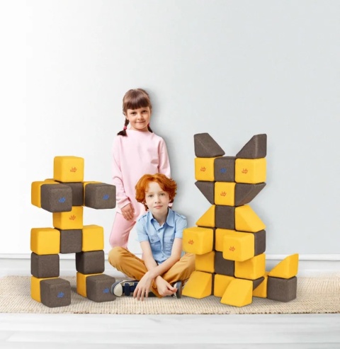 Edukacyjne Klocki Magnetyczne dla Dzieci JollyHeap 150 szt. 2 kształty Terapia Zabawa Sensoryka Ćwiczenia