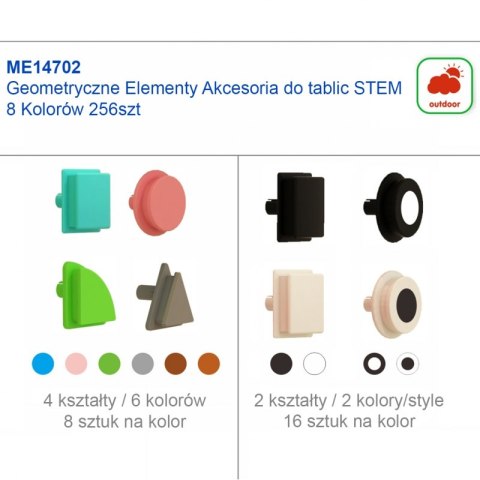 MASTERKIDZ Geometryczne Elementy Tablic 256 szt Masterkidz
