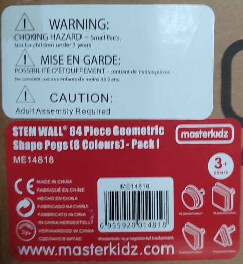 MASTERKIDZ Zestaw Kołeczki w kształcie figur geometrycznych 64szt do tablic STEM Masterkidz
