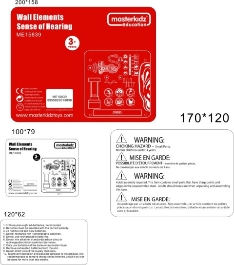 Tablica Edukacyjna do nauki Zmysł Słuchu Masterkidz