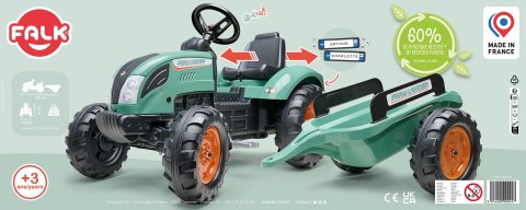 Traktor dla dzieci Lander Zielony na Pedały z Przyczepką od 3 Lat FALK