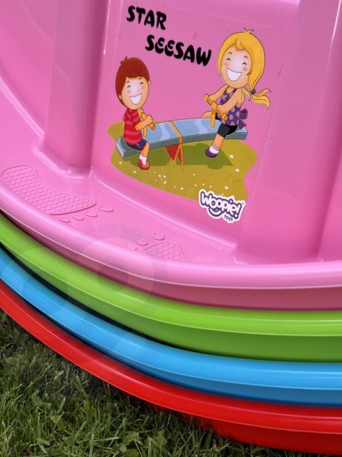 WOOPIE Bujak Wieloosobowy STAR Huśtawka Równoważna Różowa Woopie