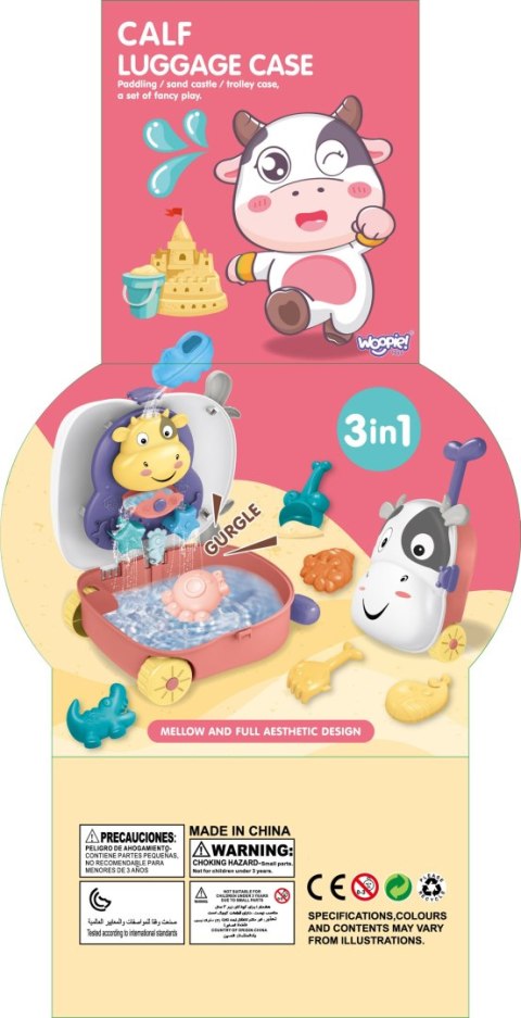 Zestaw do Piasku 3w1 Walizka Krówka + Zabawka Wodna