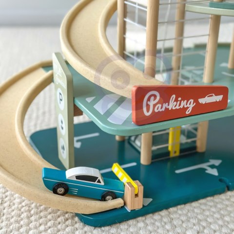 CLASSIC WORLD Wielopoziomowy Parking Auta Helikopter Dystybutor Myjnia + Akc.