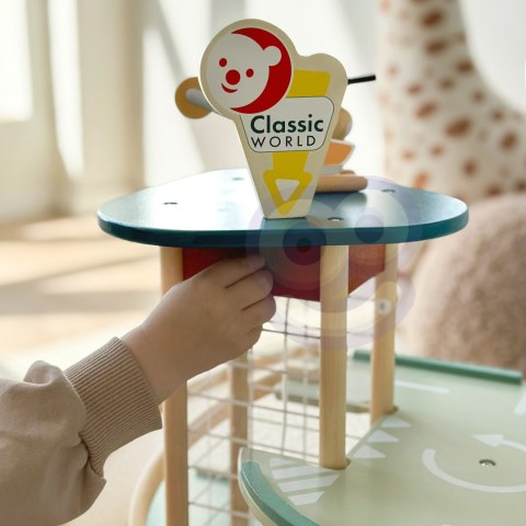 CLASSIC WORLD Wielopoziomowy Parking Auta Helikopter Dystybutor Myjnia + Akc.