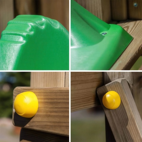 Drewniany Plac Zabaw dla Dzieci do ogrodu Carol 3 Huśtawka zjeżdżalnia ścianka wspinaczkowa