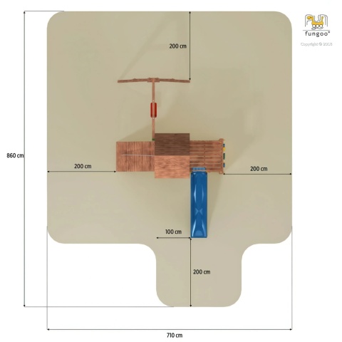 Drewniany Plac Zabaw dla Dzieci do ogrodu Carol 3 Huśtawka zjeżdżalnia ścianka wspinaczkowa