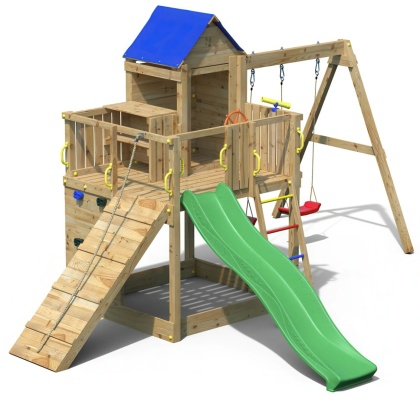 Duży Plac Zabaw dla Dzieci Domek Na drzewie Treehouse Huśtawka Zjeżdżalnia ścianka wspinaczkowa