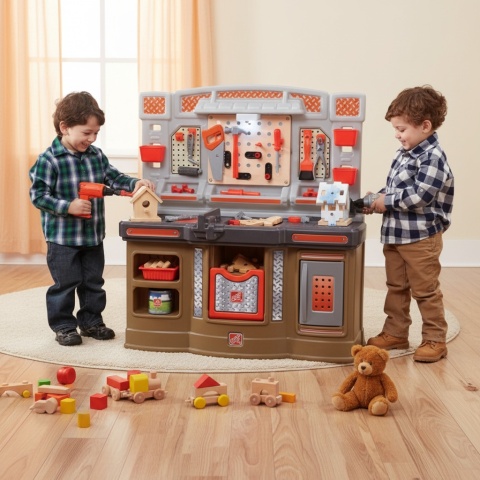 Duży Warsztat dla Dzieci Kącik majsterkowicza Światlo + 45 Akcesoria STEP2 Step2