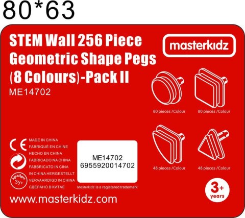 MASTERKIDZ Geometryczne Elementy Tablic 256 szt Masterkidz