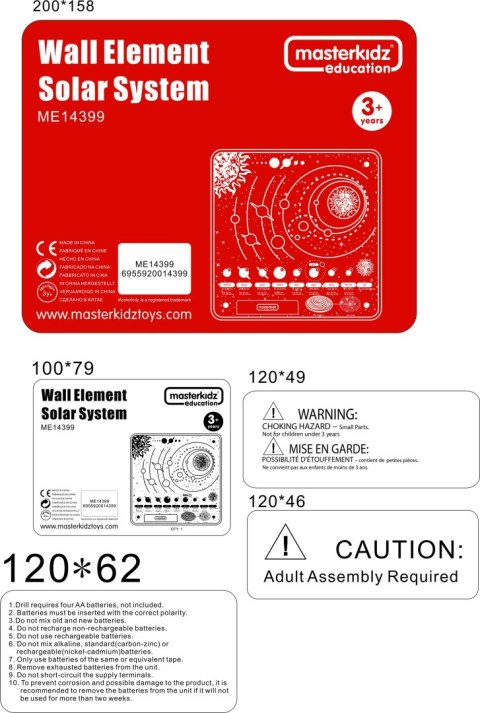 MASTERKIDZ Tablica Edukacyjna Układ Słoneczny Masterkidz