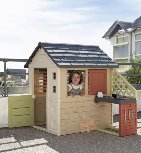 Domek dla dzieci Nature z kuchnią + 17 akcesoriów Ogród Podwórko Smoby